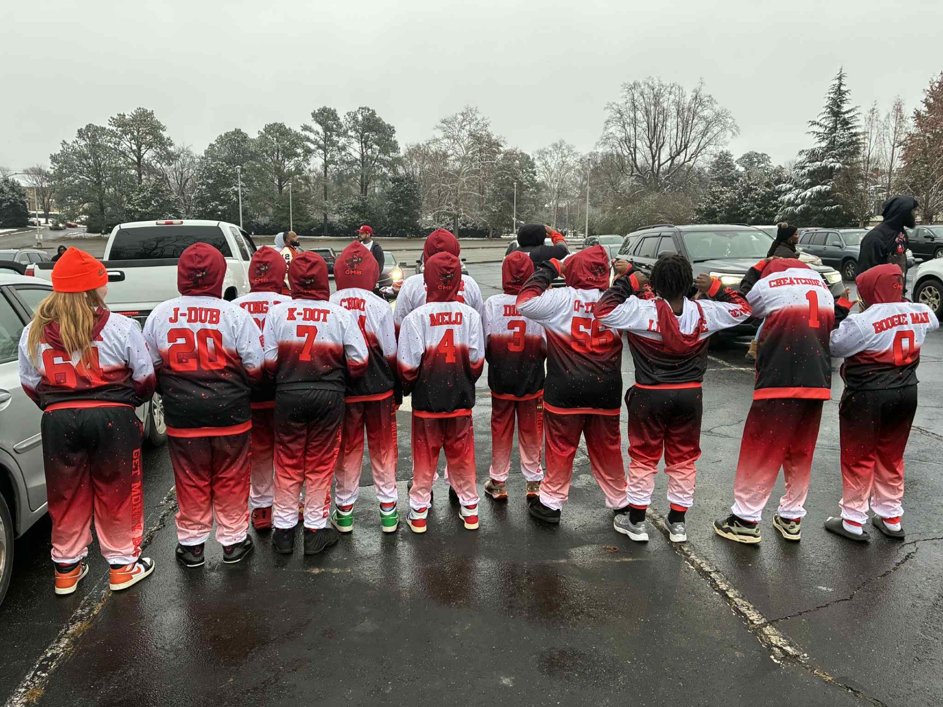 Full team kitted out in custom IF Gameday gear